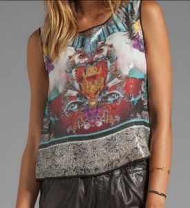 Clover Canyon Royal Horses Sequin  Blouse M